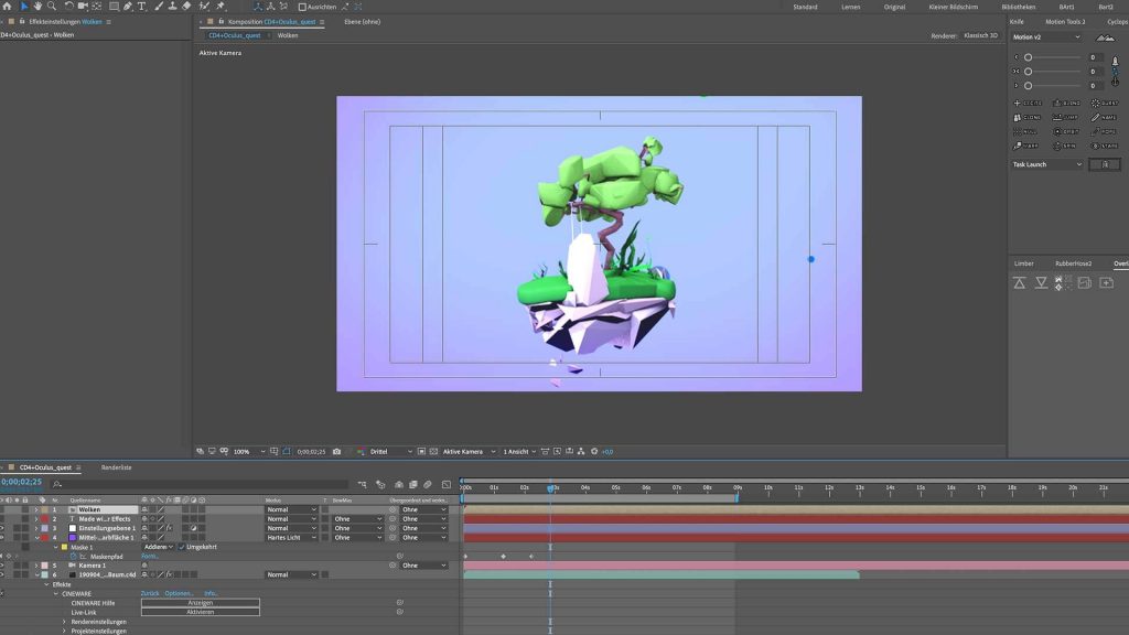 3D Komposition in After Effects.