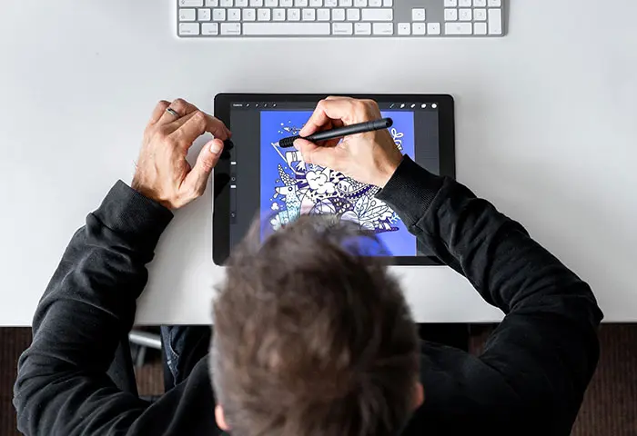 ipad zeichen von oben